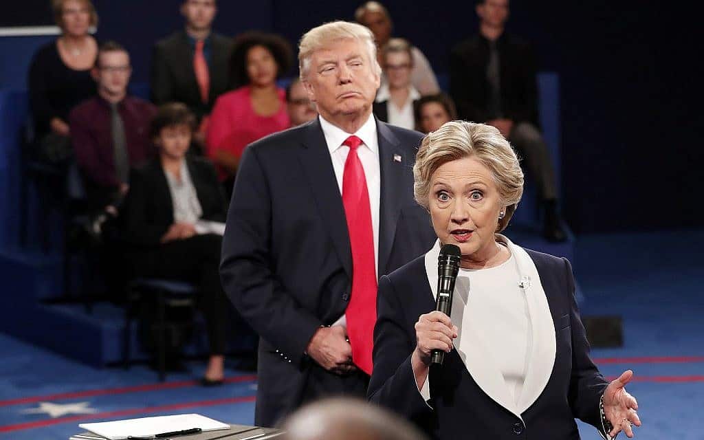הילרי קלינטון ודונלד טראמפ &#8211; העימות הנשיאותי (צילום: Rick T. Wilking/Pool via AP)