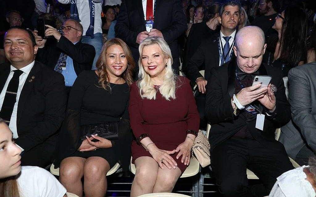 שרה נתניהו והגברת הראשונה של גואטמלה בגמר האירוויזיון בתל אביב (צילום: איגור אוסדצ׳י)