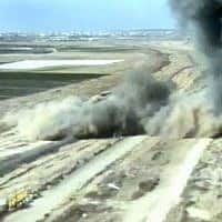 השמדת מנהרת הג׳יהאד האיסלאמי היום (צילום: דובר צה״ל)