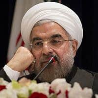 נשיא איראן חסן רוחאני (צילום: דון מינצ'ילו AP)