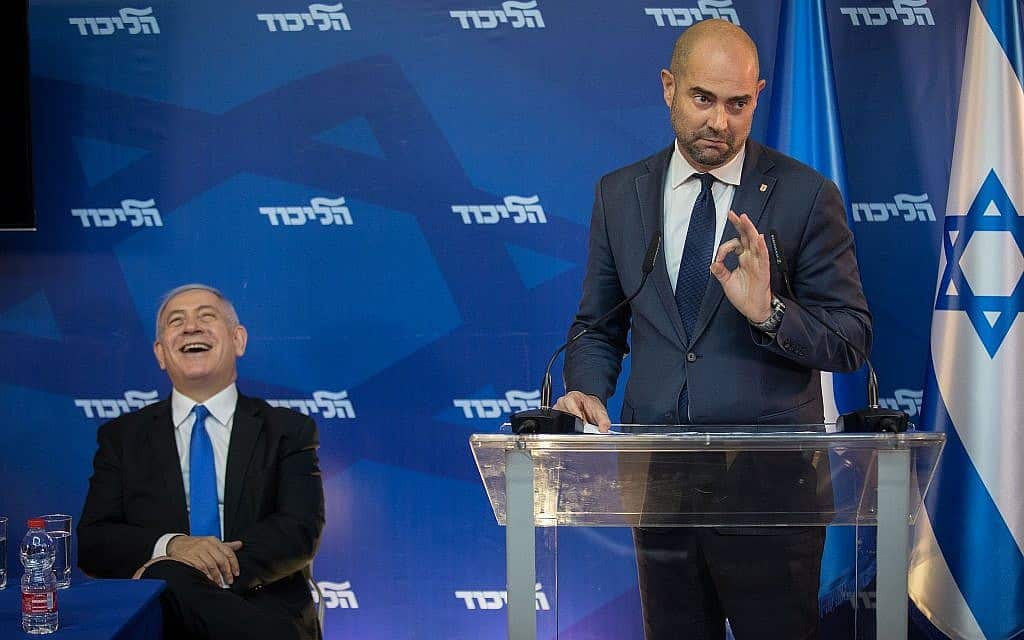 אמיר אוחנה ובנימין נתניהו במהלך קמפיין הבחירות באפריל 2019 (צילום: הדס פרוש/פלאש90)