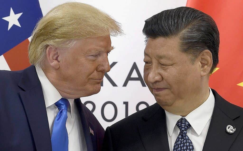 נשיא ארה"ב, דונלד טראמפ, ונשיא סין, שי ג'ינפינג (צילום: Susan Walsh, AP)