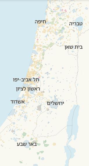 מפת הבחירות בישראל: (צילום: אתר ynet ומדלן)