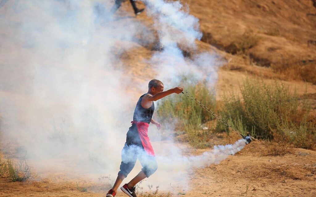 מהומות פרצו בגבול עזה, ליד סג'עייה, ב-23 באוגוסט 2019 (צילום: Hassan Jedi/Flash90)