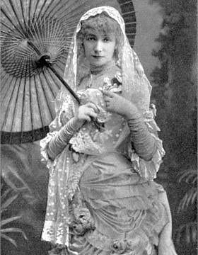 שרה ברנהרדט בתפקיד הגברת עם הקמליות, ב-1881
