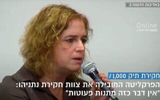 ליאת בן ארי, המשנה לפרקליט המדינה לאכיפה כלכלית, צילום מסך מוואלה ליאת בן ארי, המשנה לפרקליט המדינה לאכיפה כלכלית, צילום מסך מוואלה