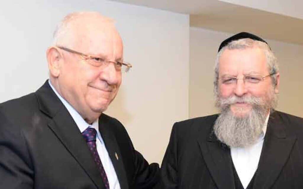 הרב אלימלך פירר והנשיא רובי ריבלין (צילום: קובי גדעון, לע"מ) הרב אלימלך פירר והנשיא רובי ריבלין (צילום: קובי גדעון, לע"מ)