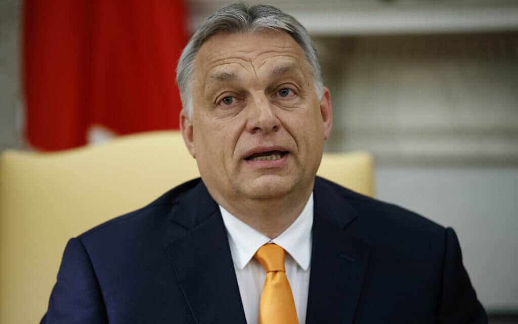ראש ממשלת הונגריה, ויקטור אורבן (צילום: AP Photo/Evan Vucci)