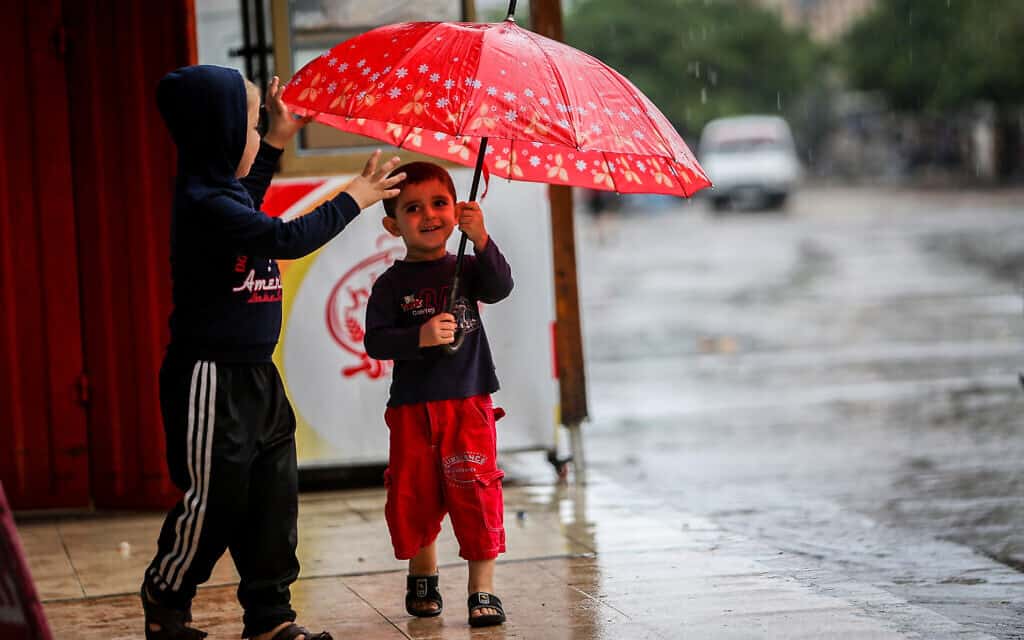 גשם ברצועת עזה, אוקטובר 2019 (צילום: Abed Rahim Khatib/Flash90)