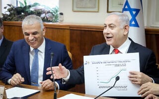 בנימין נתניהו ומשה כחלון, בישיבת הממשלה, 15 בדצמבר 2019 (צילום: Marc Israel Sellem/POOL) בנימין נתניהו ומשה כחלון, בישיבת הממשלה, 15 בדצמבר 2019 (צילום: Marc Israel Sellem/POOL)
