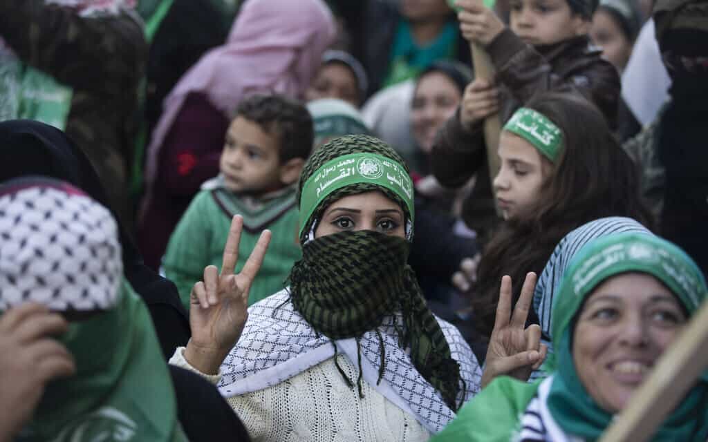 בעזה מציינים 32 שנה להקמת חמאס, דצמבר 2019 (צילום: AP Photo/Khalil Hamra)