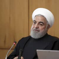 נשיא איראן, חסן רוחאני (צילום: Office of the Iranian Presidency via AP)
