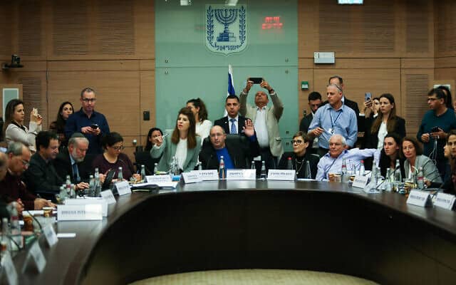 ועדת הכנסת דנה בבקשת החסינות של חיים כץ. 4 בפברואר 2020 (צילום: פלאש90)