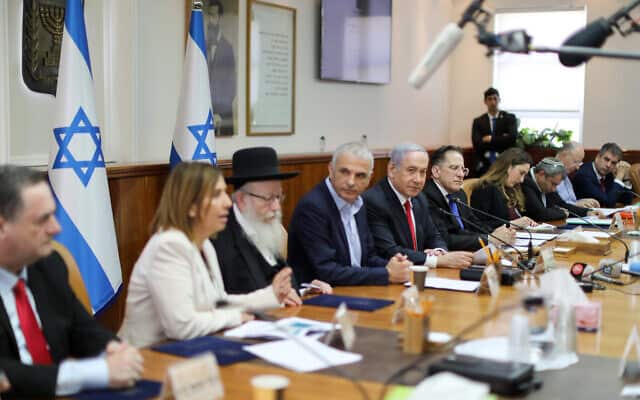 ישיבת הממשלה ב-8 במרץ 2020 (צילום: Marc Israel Sellem/POOL)
