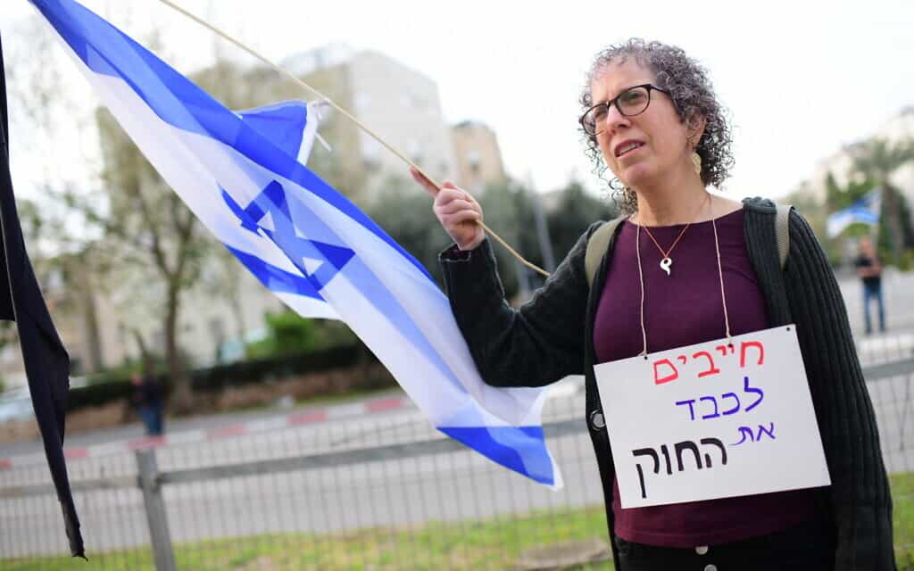 הפגנה "להצלת הדמוקרטיה של ישראל". 24 במרץ 2020 (צילום: Tomer Neuberg/Flash90)