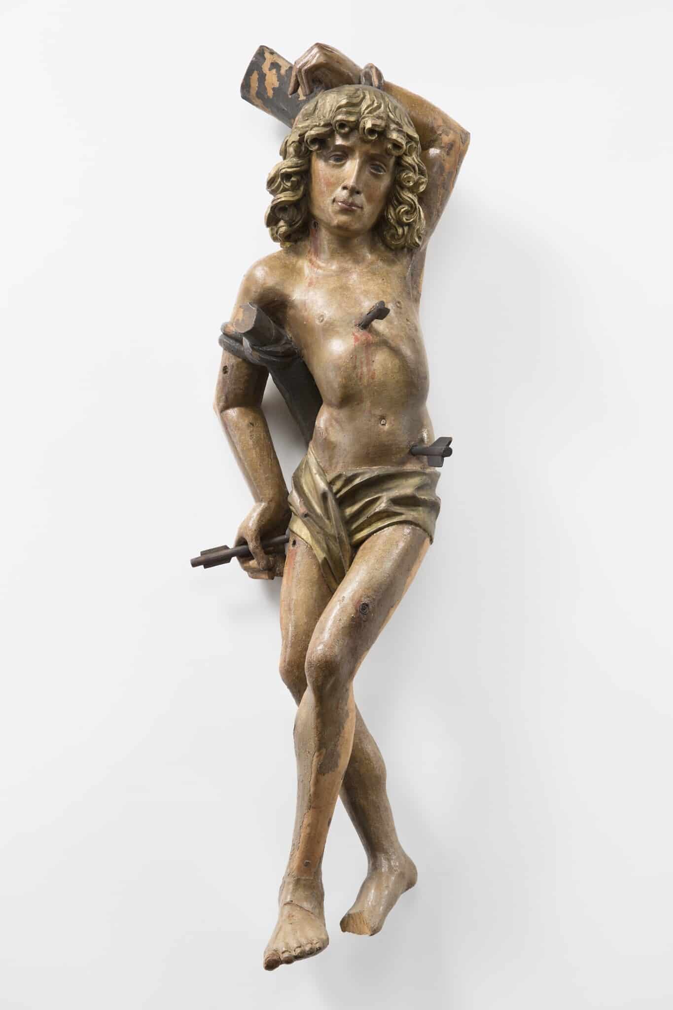 פסל של סבסטיאן הקדוש, שנחשב למגן מפני המגפה (צילום: באדיבות המוזיאון לארכיאולוגיה בהרנה)