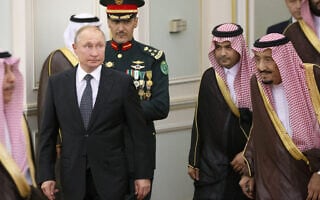 פוטין ובין סלמאן בערב הסעודית, 2019 (צילום: AP Photo/Alexander Zemlianichenko, Pool)