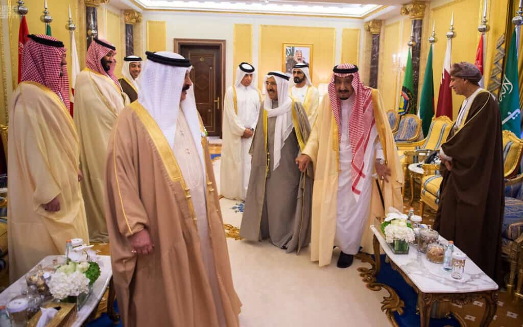 במפגש מנהיגי מדינות המפרץ במועצת איחוד המפרץ בריאד ב-2018 (צילום: Saudi-Press-Agency-via-AP)