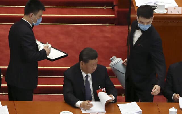 נשיא סין שי ג&#039;ינפינג. מאי 2020 (צילום: AP Photo/Ng Han Guan, Pool)