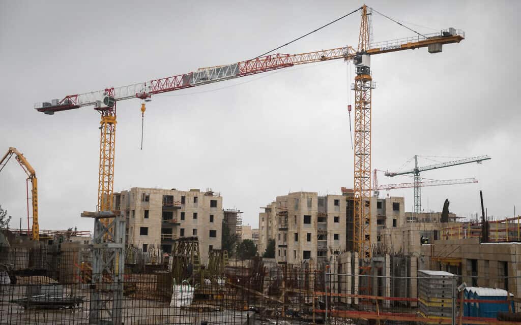 אתר בנייה של פרויקט מחיר למשתכן בשכונת ארמון הנציב בירושלים. ינואר 2019 (צילום: Hadas Parush/ Flash90)