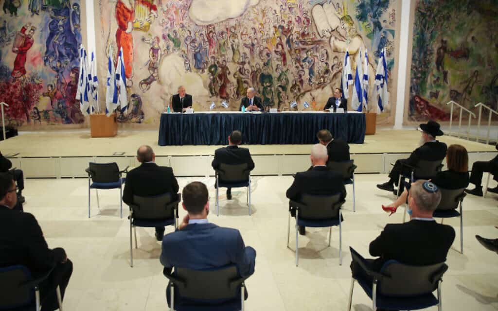 ישיבתה הראשונה של הממשלה, 17 במאי 2020 (צילום: אלכס קולומויסקי, פול - פלאש 90)