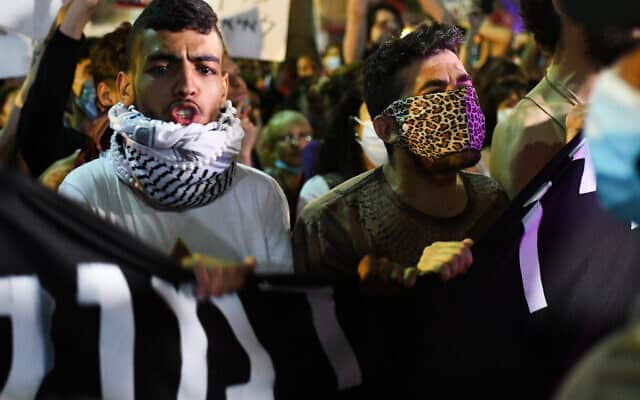 מחאה בתל אביב נגד הסיפוח, יוני 2020 (צילום: Avshalom Sassoni/Flash90)