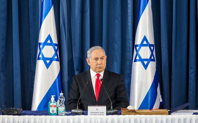 ראש הממשלה בנימין נתניהו בישיבת הממשלה, 7 ביוני 2020 (צילום: מרק ישראל סלם, פלאש 90)