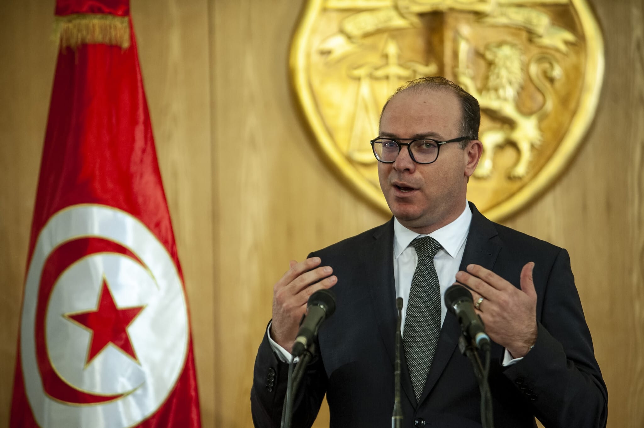 ראש ממשלת תוניסיה שהתפטר, אליאס פח&#039;פאח&#039;, ארכיון, ינואר 2020 (צילום: AP Photo/Hassene Dridi)