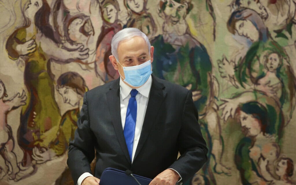 עידן הקורונה: ראש הממשלה בנימין נתניהו, מאי 2020 (צילום: Alex Kolomoisky/POOL)