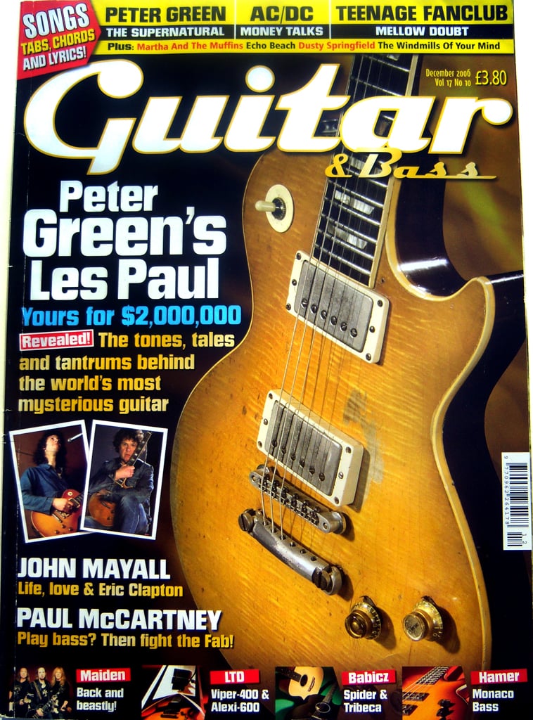 הגיבסון לס פול של פיטר גרין על שער מגזין &quot;גיטר&quot; ב-2007