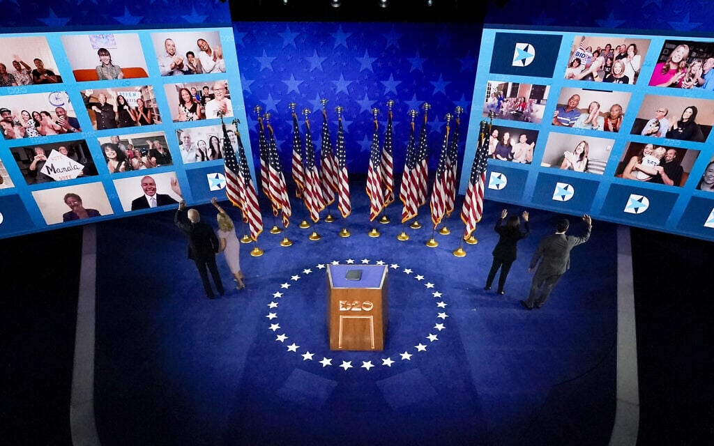 הועידה הדמוקרטית 2020 בעידן הקורונה (צילום: AP Photo/Andrew Harnik)