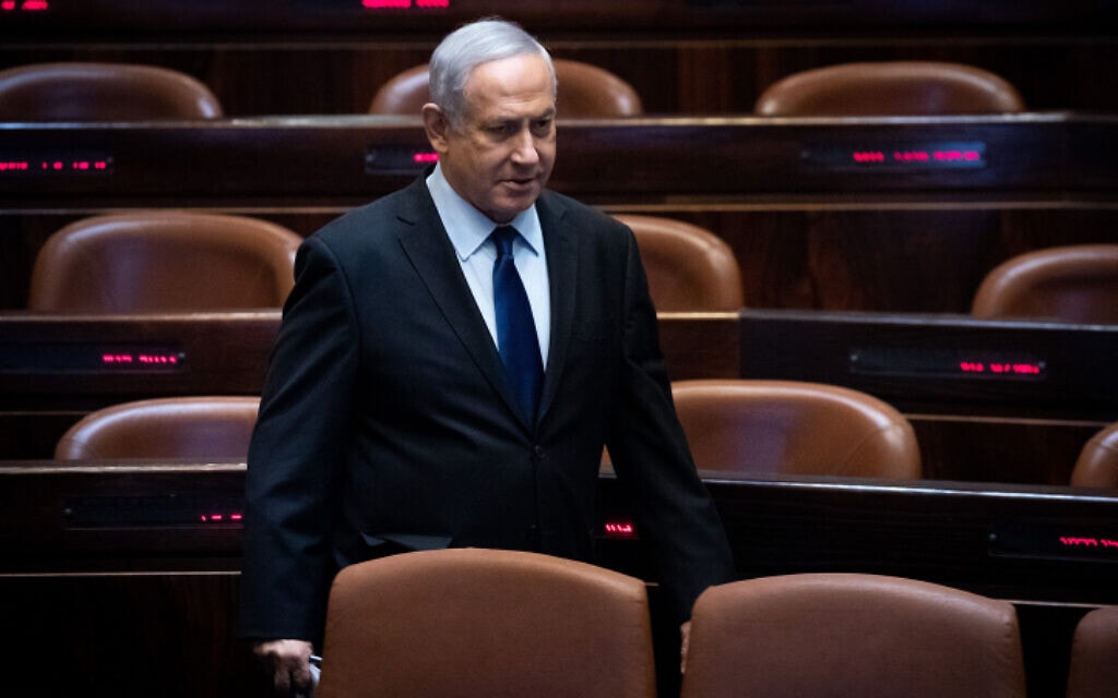 ראש הממשלה בנימין נתניהו במליאת הכנסת, 10 בנובמבר 2019 (צילום: יונתן זינדל, פלאש 90)