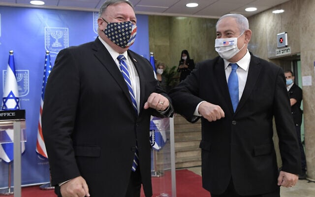 בנימין נתניהו ושר החוץ האמריקאי מייק פומפאו בירושלים, ב-24 באוגוסט 2020 (צילום: קובי גדעון/לע&quot;מ)