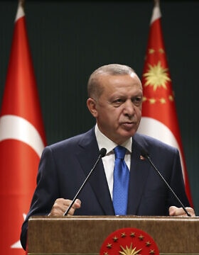 רג&#039;פ טאיפ ארדואן (צילום: Turkish Presidency via AP. Pool)