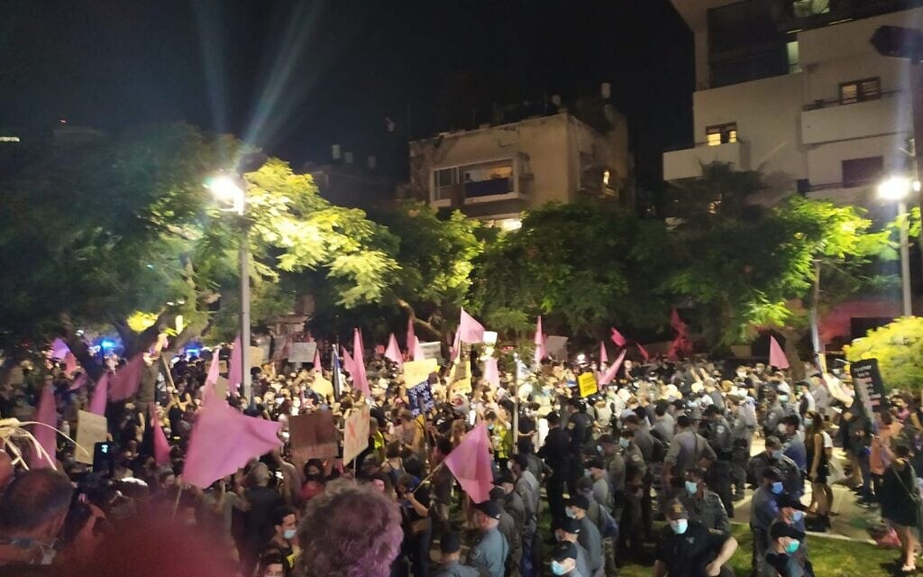 הפגנות בתל אביב. אוקטובר 2020 (צילום: ערן הילדסהיים)