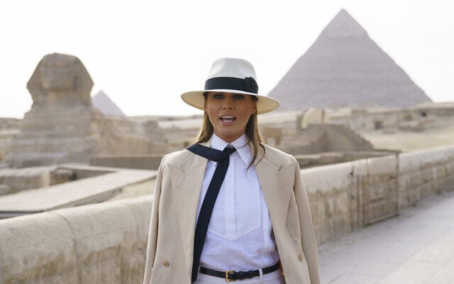 הגברת הראשונה מלניה טראמפ מבקרת במצרים, 2018 (צילום: AP Photo/Carolyn Kaster)