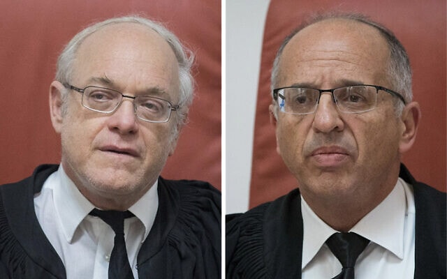 השופטים נעם סולברג וניל הנדל (צילום: פלאש90)