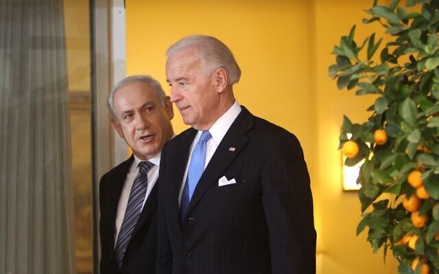 בנימין נתניהו וסגן נשיא ארצות הברית ג&#039;ו ביידן בירושלים, 9 במרץ 2010 (צילום: אמיל סלמאן/מאגר/פלאש 90)