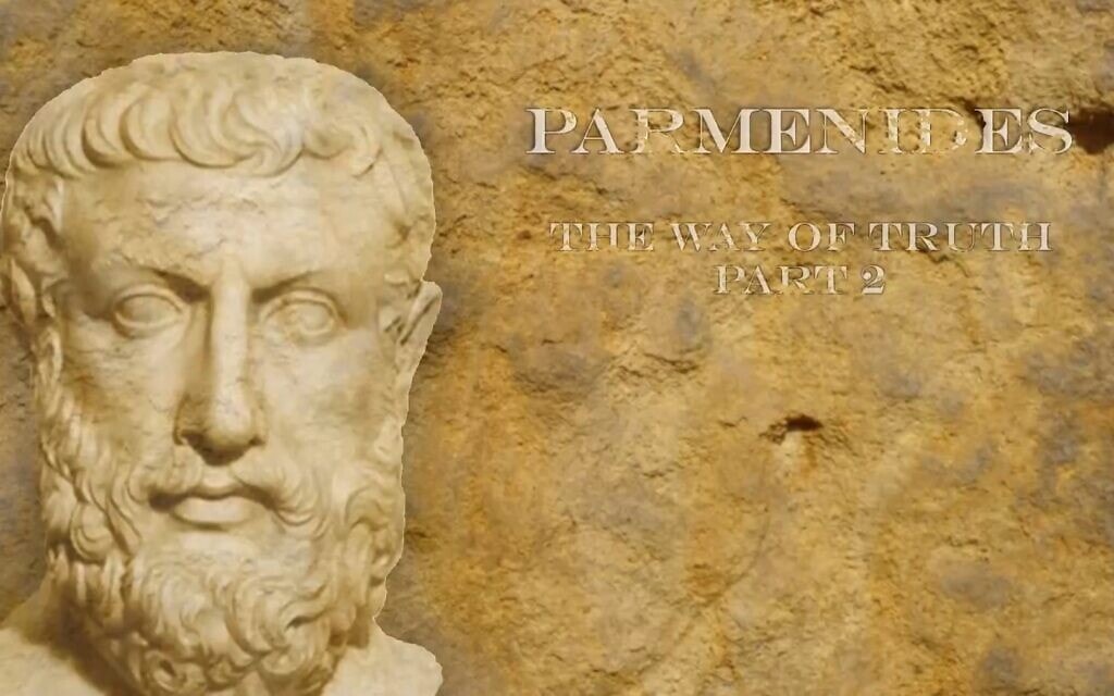 פרמנידס, צילום מסך מתוך: Parmenides: The Way of Truth (Part 2)