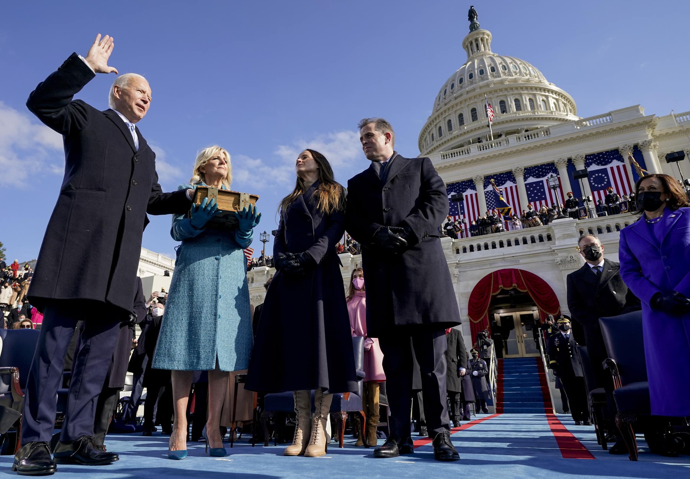 ג&#039;ו ביידן נשבע בטקס כניסתו לתפקיד נשיא ארצות הברית ה-46, 20 בינואר 2021 (צילום: AP Photo/Andrew Harnik)