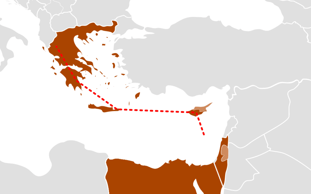 המסלול המתוכנן של צינור איסטמד (צילום: ויקיפדיה)