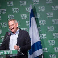 ניצן הורוביץ בכנס של מרצ בתל אביב, 14 בינואר 2021 (צילום: מרים אלסטר/פלאש90)
