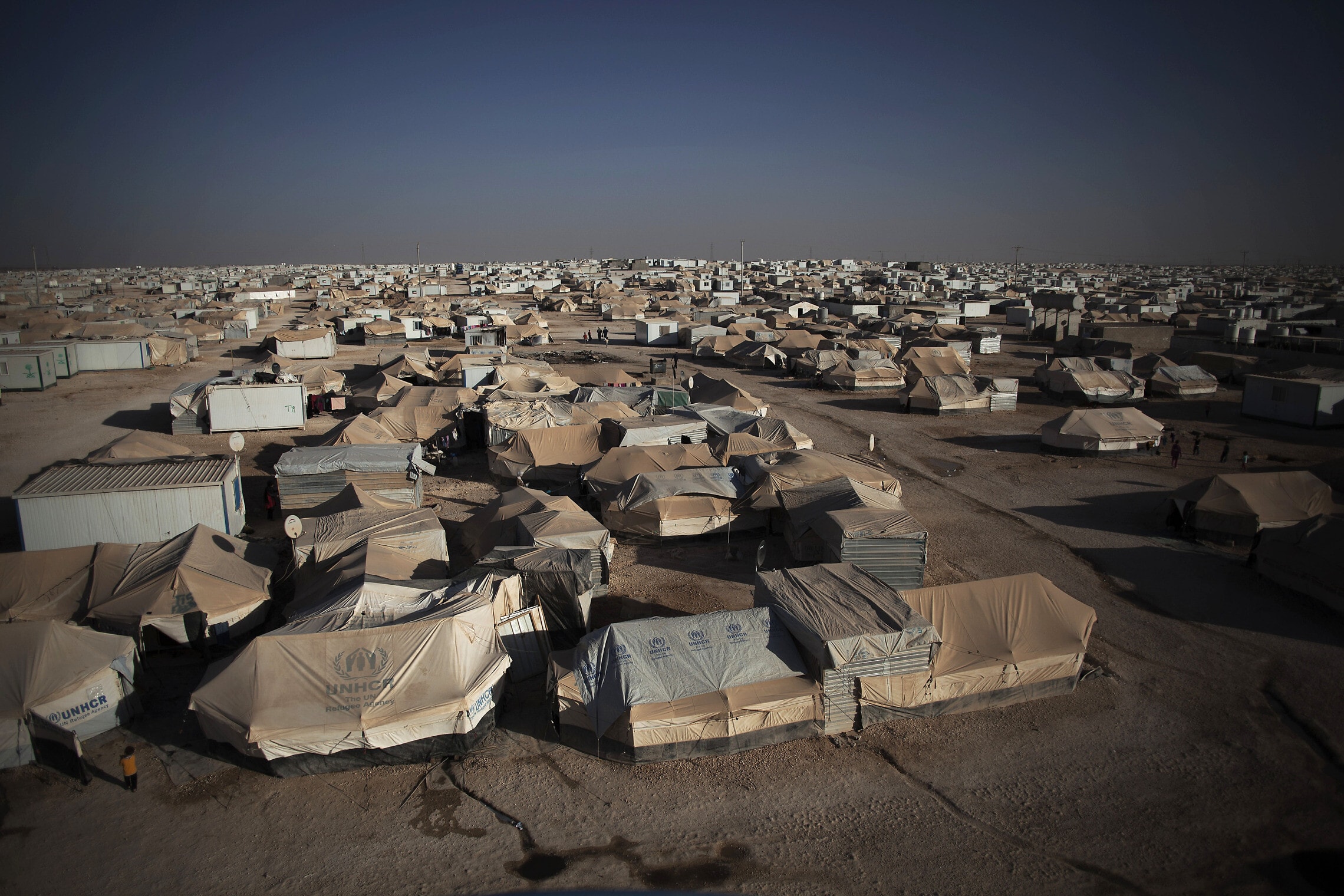 מחנה הפליטים זעתרי על גבול סוריה-ירדן, באוקטובר 2013 (צילום: AP Photo/Manu Brabo)