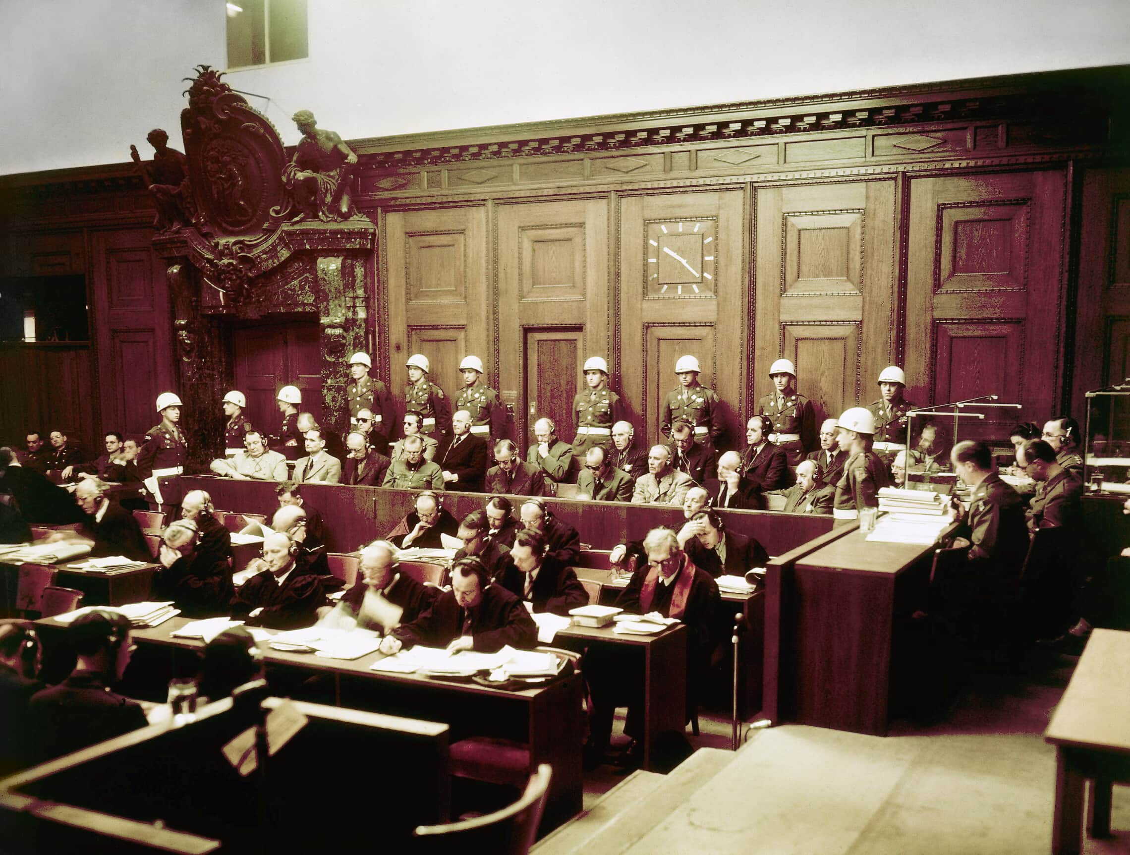 שימוע במהלך משפטי נירנברג בגרמניה, ב-1946 (צילום: AP Photo)