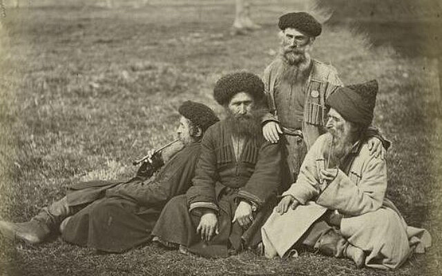 &quot;יהודי ההרים&quot; מקווקז, בסוף המאה ה-19 (צילום: fotograf Raul v Odessie, Wikipedia)
