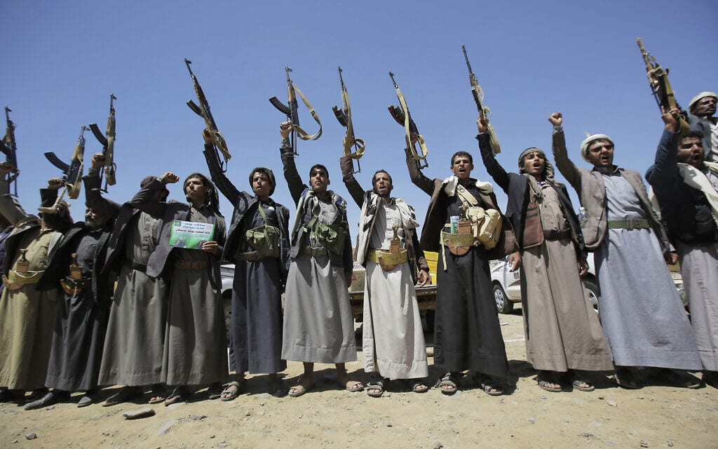 אספה של המורדים הח'ותים בצנעה, תימן, בספטמבר 2019 (צילום: AP Photo/Hani Mohammed)