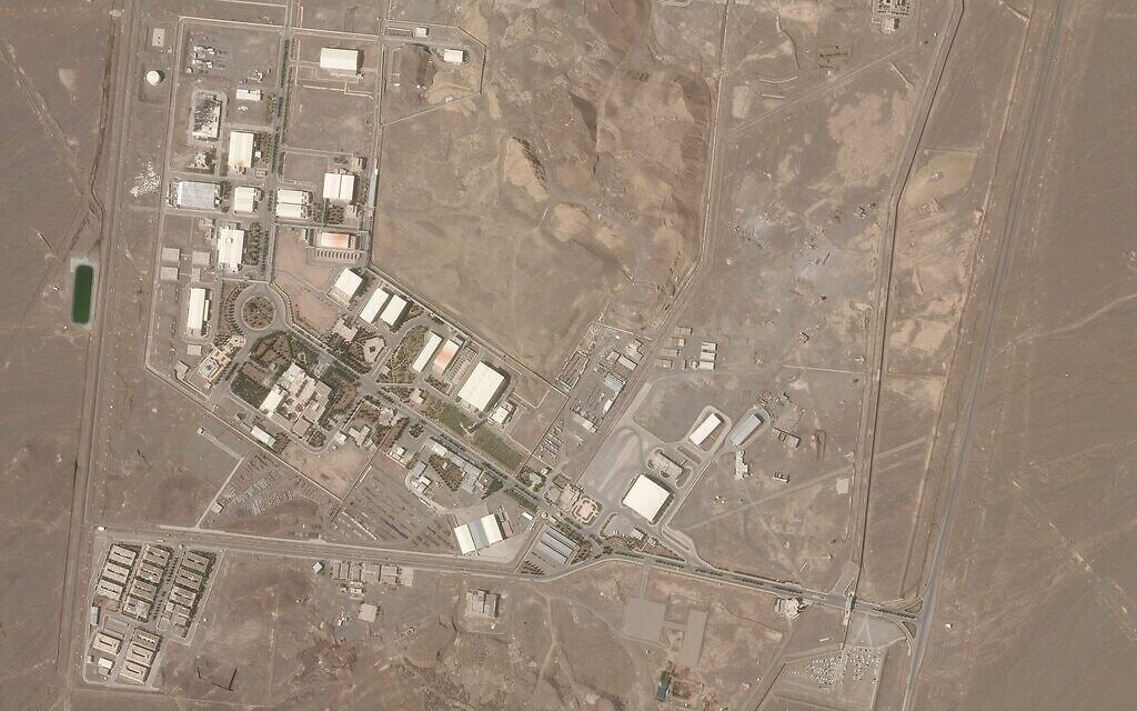צילום לווין של הכור הגרעיני בנתנז באיראן, 7 באפריל 2021 (צילום: Planet Labs Inc. via AP)