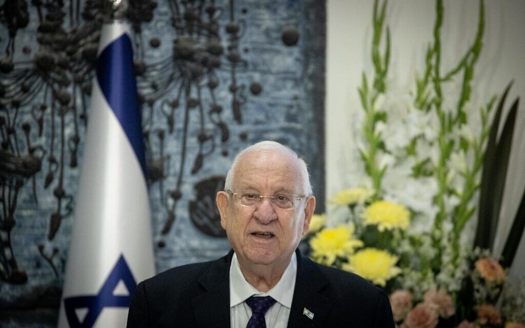 נשיא המדינה ראובן (רובי) ריבלין בבית הנשיא בירושלים, 4 באפריל 2021 (צילום: יונתן זינדל, פלאש 90)