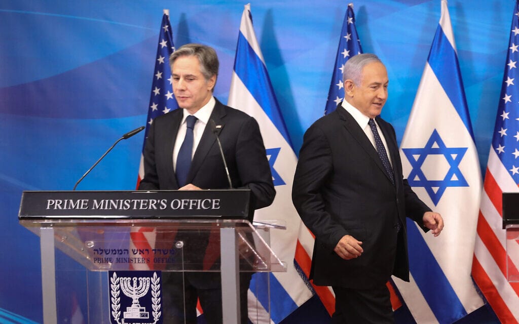ראש הממשלה בנימין נתניהו נפגש עם שר החוץ האמריקני אנתוני בלינקן בלשכת ראש הממשלה בירושלים, 25 במאי 2021 (צילום: Marc Israel Sellem/POOL)