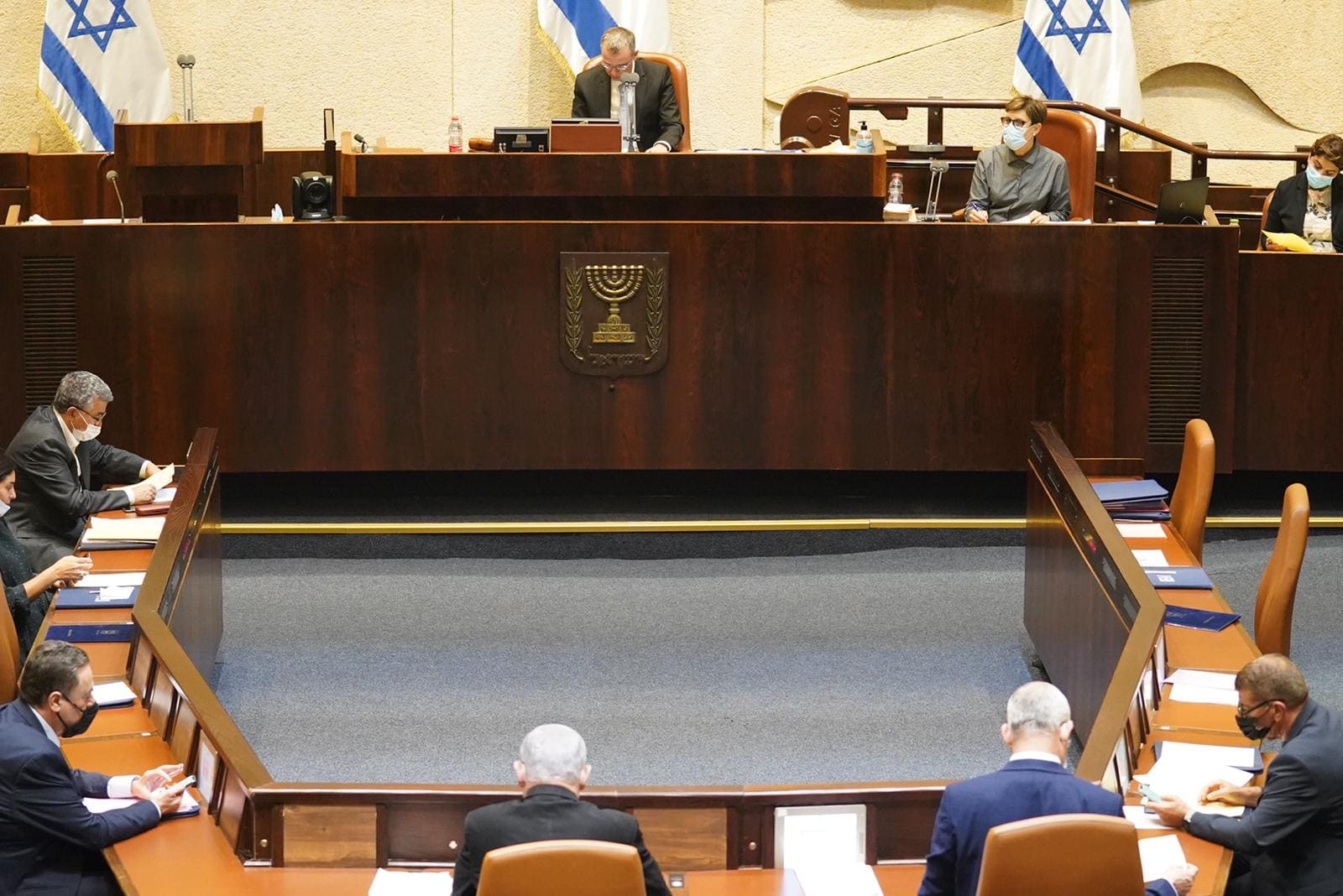 מליאת הכנסת בדיון על חוק דחיית התקציב, 24 באוגוסט 2020 (צילום: יהונתן סמייה, דוברות הכנסת)